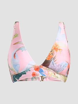 L'AGENCE Women's Colorful Palm Lexi Bikini Top