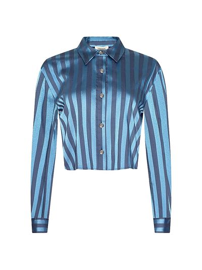 L'AGENCE Women's Cosette Striped Satin Shirt
