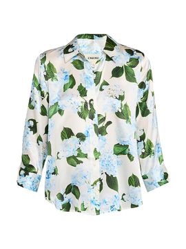 L'AGENCE Women's Dani Hydrangea Silk Blouse