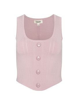 L'AGENCE Women's Dove Knit Scoopneck Corset Top