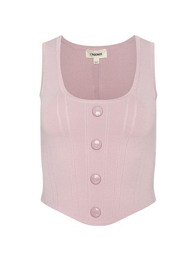 L'AGENCE Women's Dove Knit Scoopneck Corset Top