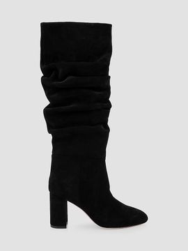 L'AGENCE Women's Fletcher 80MM Ruched Suede Knee-High Boots
