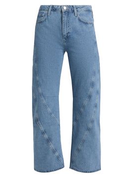 L'AGENCE Women's Frasier Ultra High-Rise Barrel-Leg Crop Jeans