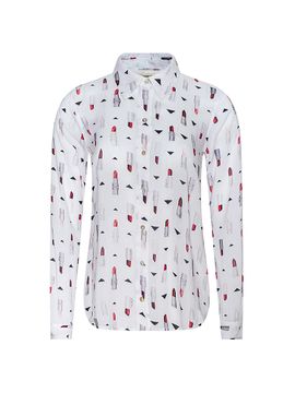 L'AGENCE Women's Holly Lipstick-Print Blouse