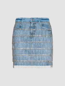 L'AGENCE Women's Jolene Crystal-Fringe Mini Skirt