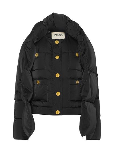 L'AGENCE Women's Juana Scarf-Detail Down Puffer Jacket