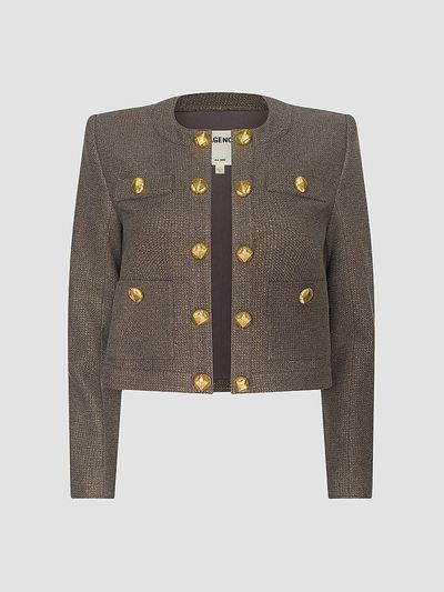 L'AGENCE Women's Kahlia Textured Collarless Jacket