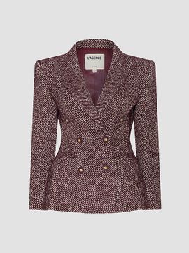 L'AGENCE Women's Karima Herringbone Cinched Blazer