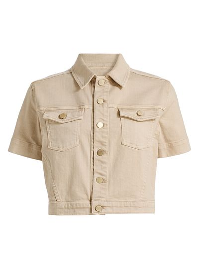 L'AGENCE Women's Kirstie Stretch Cotton Short-Sleeve Crop Jacket