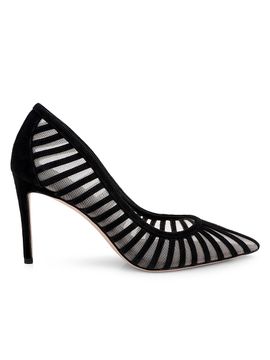 L'AGENCE Women's Lenox 90MM Suede-Mesh Pumps