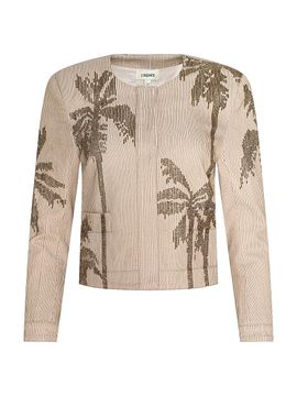 L'AGENCE Women's Lian Palm Tree Beaded Cotton Jacket