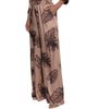 L'AGENCE Women's Lillian Leaf-Print Satin Wide Leg Pants - 4