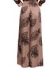 L'AGENCE Women's Lillian Leaf-Print Satin Wide Leg Pants - 5