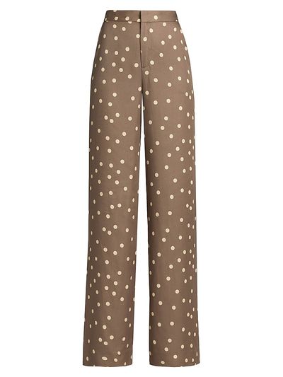 L'AGENCE Women's Livvy Polka Dot Straight-Leg Trousers