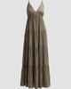 L'AGENCE Women's Lua Tiered Satin Maxi Dress - 1