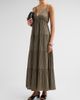 L'AGENCE Women's Lua Tiered Satin Maxi Dress - 4