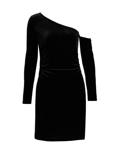 L'AGENCE Women's Lynne Velvet One-Shoulder Sheath Minidress