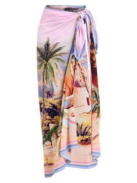 L'AGENCE Women's Maribel Postcard-Print Long Pareo