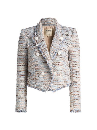 L'AGENCE Women's Marv Boxy Tweed Blazer