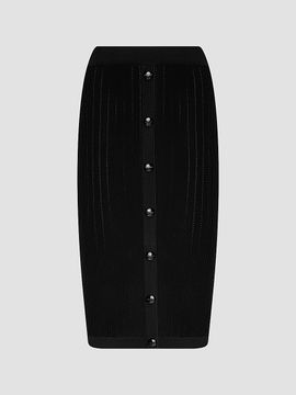L'AGENCE Women's Melania Pointelle-Knit Midi Skirt
