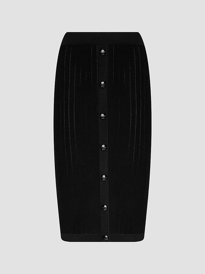 L'AGENCE Women's Melania Pointelle-Knit Midi Skirt