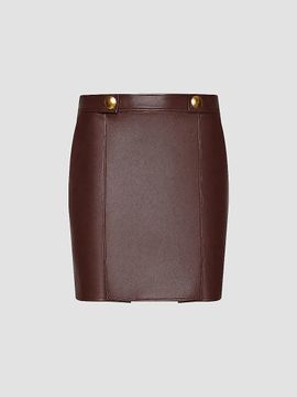 L'AGENCE Women's Nolina Faux Leather Button-Tab Mini Skirt