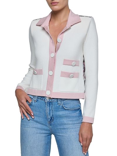 L'AGENCE Women's Nomi Satin Back Cardigan