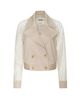 L'AGENCE Women's Novelle Lace-Sleeve Double-Breasted Crop Trench Coat - 1