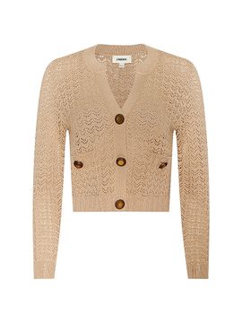 L'AGENCE Women's Orla Pointelle-Knit Crop Cardigan