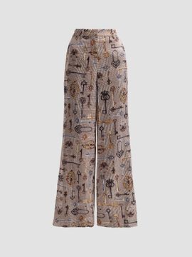 L'AGENCE Women's Pilar Houndstooth Key Wide-Leg Pants