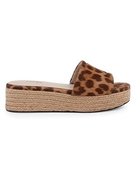 L'AGENCE Women's Ramani 50MM Leopard-Print Suede Espadrille Sandals