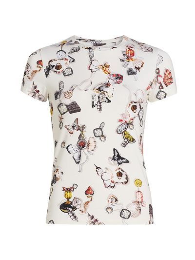 L'AGENCE Women's Ressi Lock Butterfly Crewneck T-Shirt