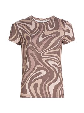 L'AGENCE Women's Ressi Sepia Swirl T-Shirt