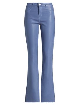L'AGENCE Women's Ruth Coated Stretch Flared High-Rise Jeans