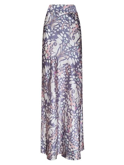 L'AGENCE Women's Ryker Butterfly-Print Silk Maxi Skirt