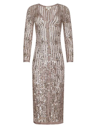 L'AGENCE Women's Sanya Hand-Crochet Sequined Midi-Cardigan