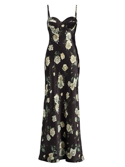 L'AGENCE Women's Sayla Floral Silk Maxi Dress
