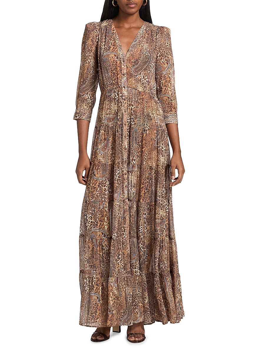 l'agence seraphina tiered maxi dress L'AGENCE Seraphina Tiered Maxi Dress