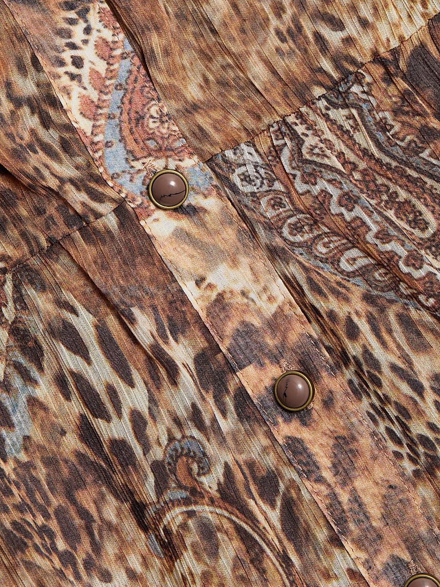 L'AGENCE - Women's Seraphina Cheetah Paisley Tiered Maxi Dress