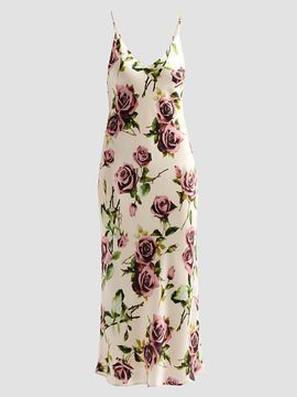 L'AGENCE Women's Seridie Floral Silk Slip Dress