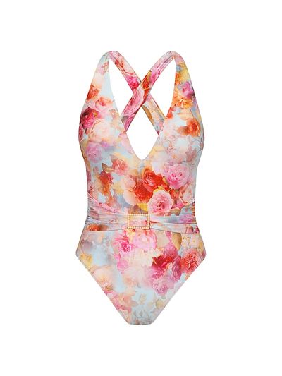 L'AGENCE Women's Soft Cloud Floral Lisa One-Piece Swimsuit