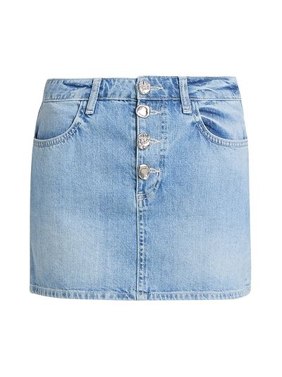 L'AGENCE Women's Solene Four-Button Denim Miniskirt