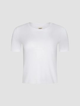 L'AGENCE Women's Stormy Cotton Short-Sleeve Crop T-Shirt