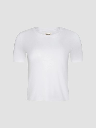L'AGENCE Women's Stormy Cotton Short-Sleeve Crop T-Shirt