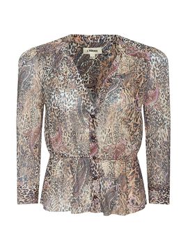 L'AGENCE Women's Suri Animal-Print Shirt