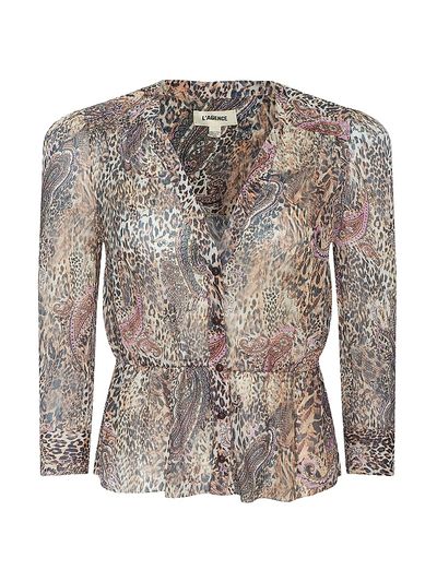 L'AGENCE Women's Suri Animal-Print Shirt