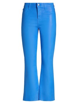 L'AGENCE Women's Tati Cropped Micro Coated Boot-Cut Jeans