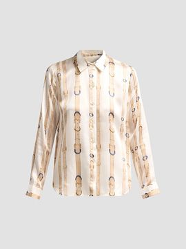 L'AGENCE Women's Tyler Belt Print Silk Blouse
