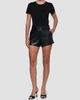 L'AGENCE Women's Virelle Braided-Waistband Faux-Leather Shorts - 2
