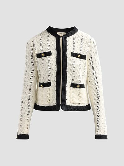 L'AGENCE Women's Zephyra Pointelle-Knit Cardigan
